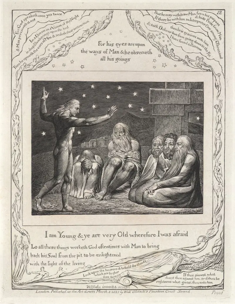 Illustrationer till Jobs bok, plansch 13 av William Blake