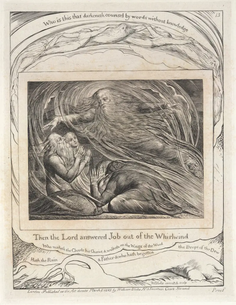 Illustrationen zum Buch Hiob, Tafel 14 von William Blake