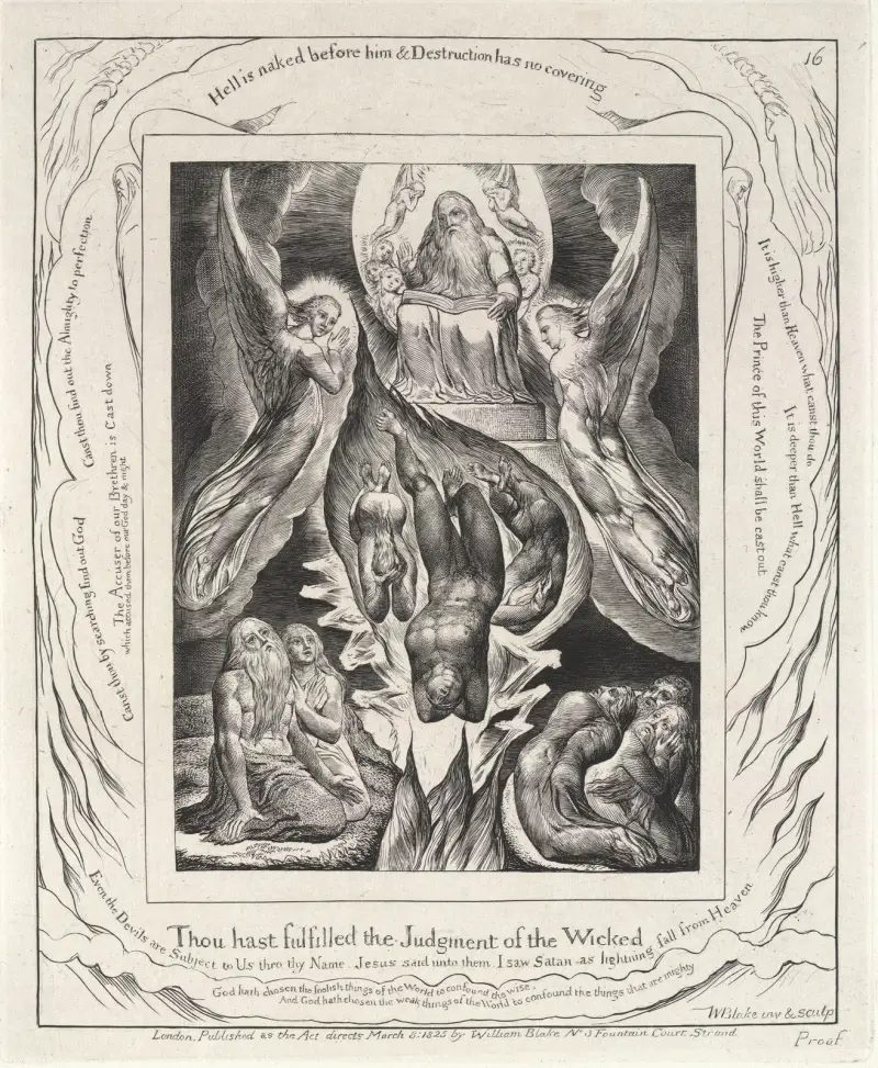 Illustrationer till Jobs bok, plansch 17 av William Blake