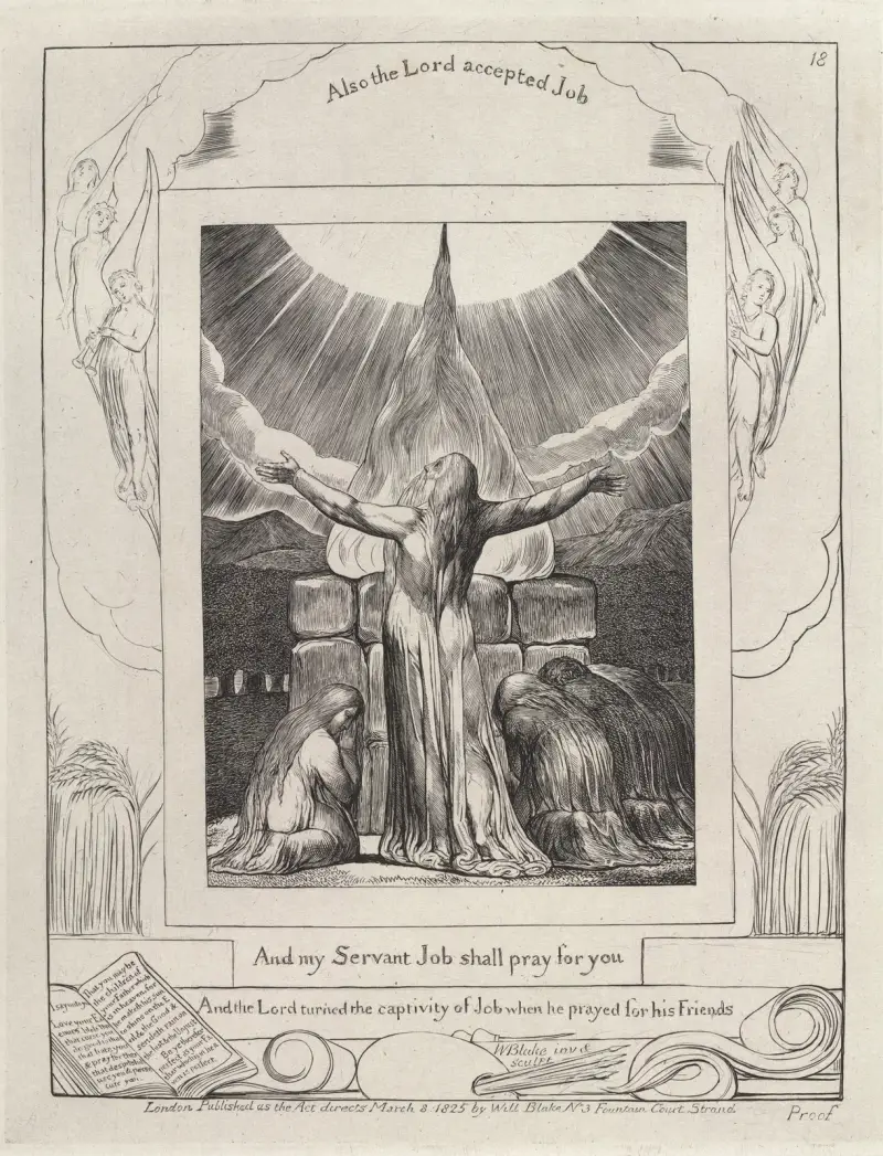Illustrationer till Jobs bok, plansch 19 av William Blake