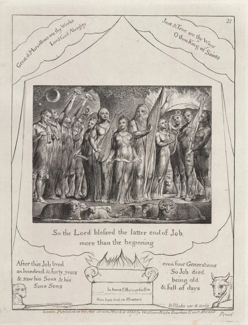 Illustrationer till Jobs bok, plansch 22 av William Blake