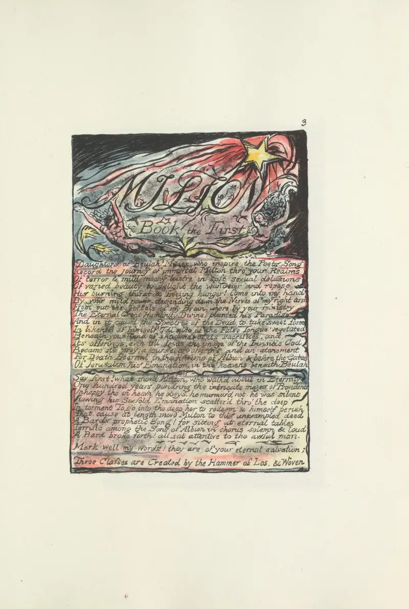 Milton, en dikt i 2 böcker, plansch 3 av William Blake