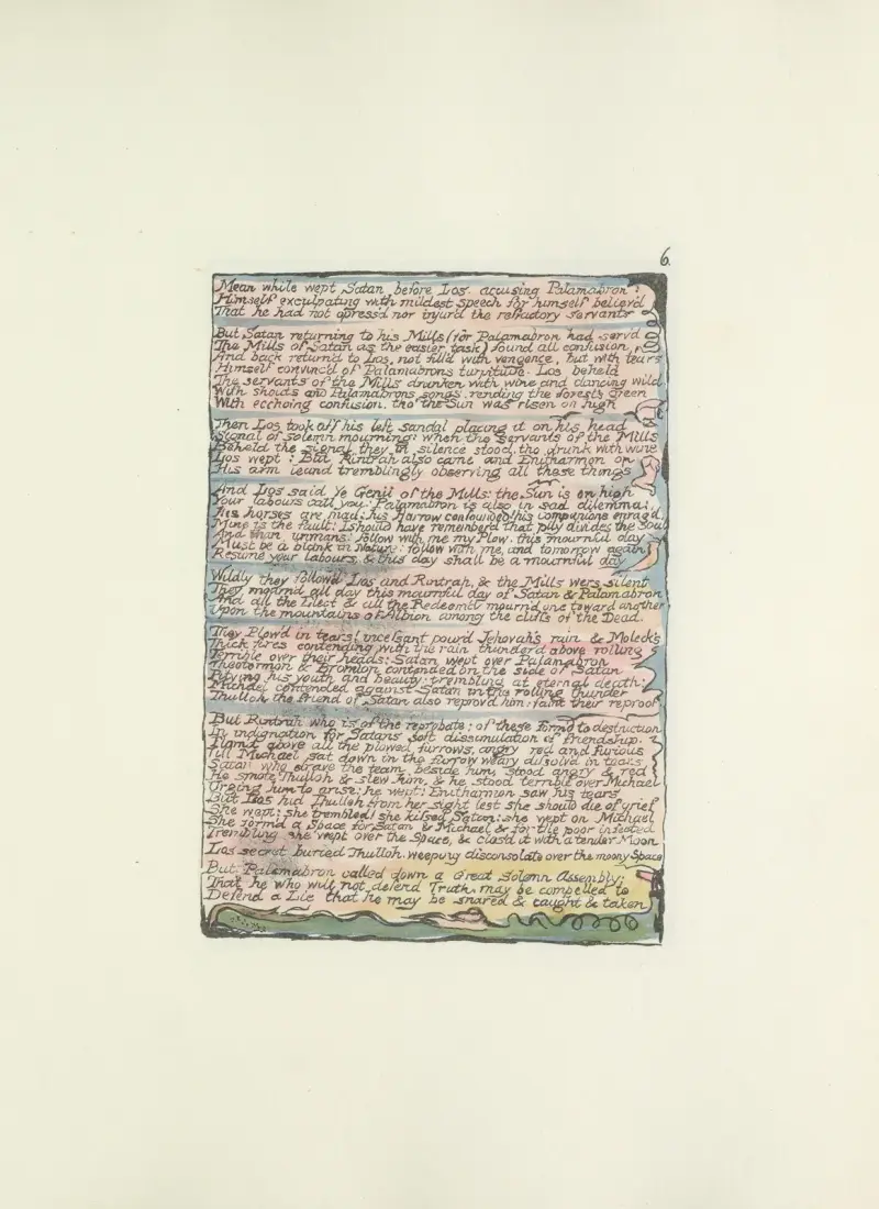 Milton, ein Gedicht in 2 Büchern, Taf. 6 von William Blake