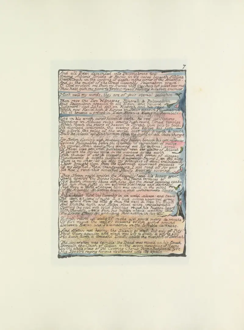 Milton, en dikt i två böcker, pl. 7 (1800-talet) av William Blake