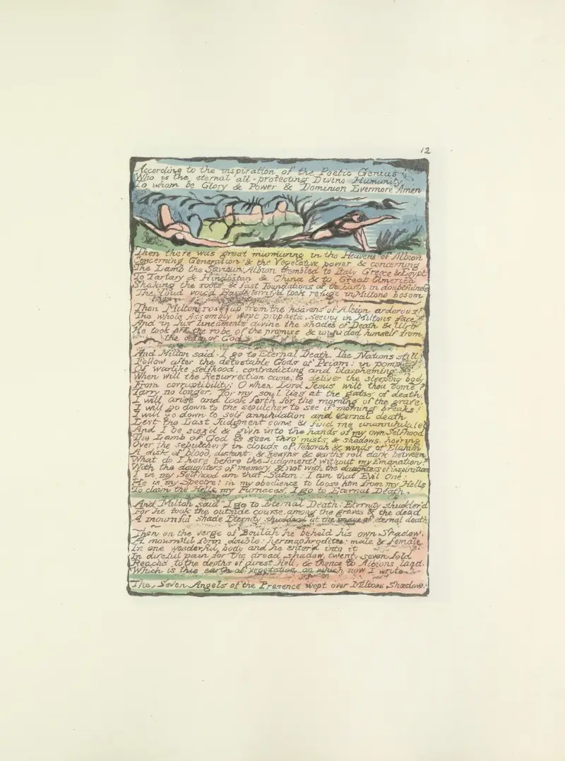 Milton, en dikt i två böcker, pl. 12 av William Blake