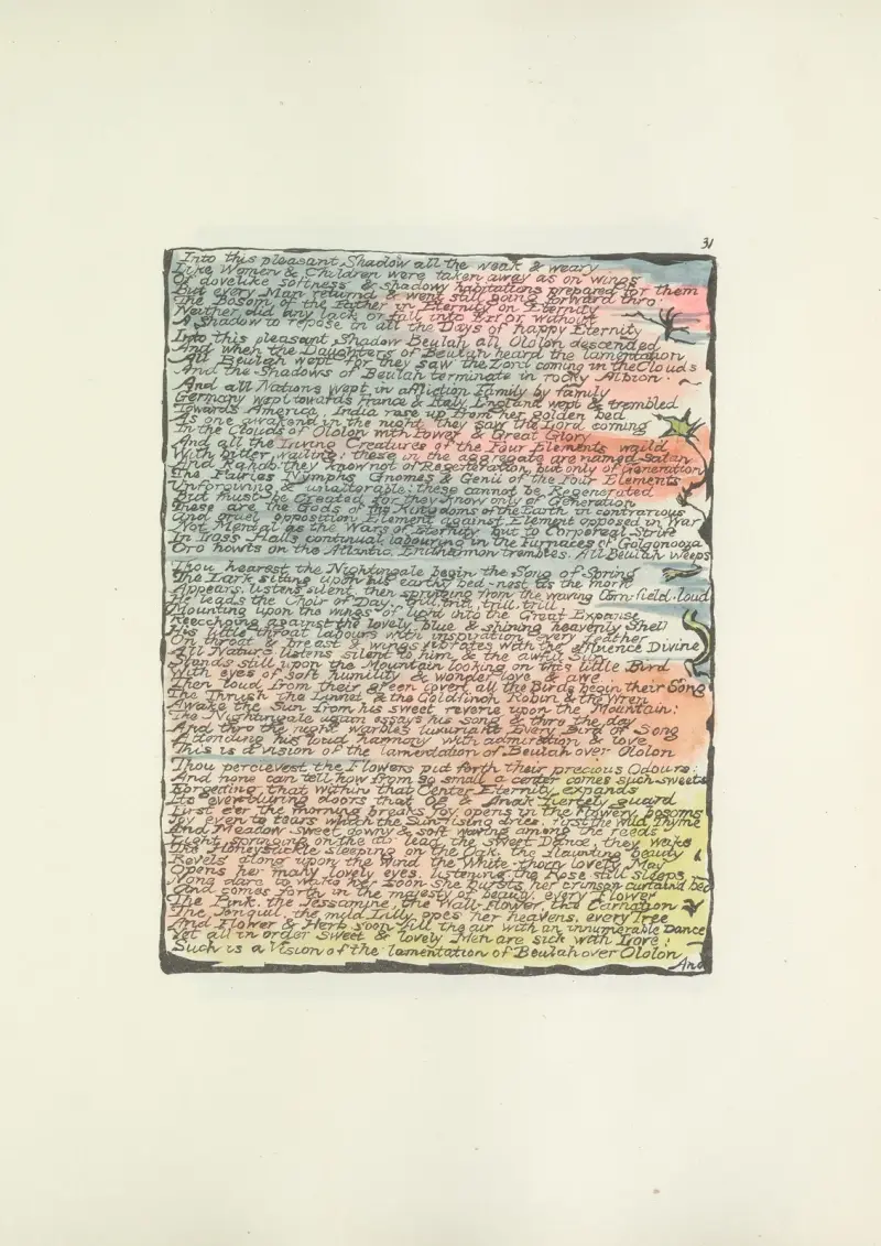 Milton, en dikt i 2 böcker, pl. 31 av William Blake