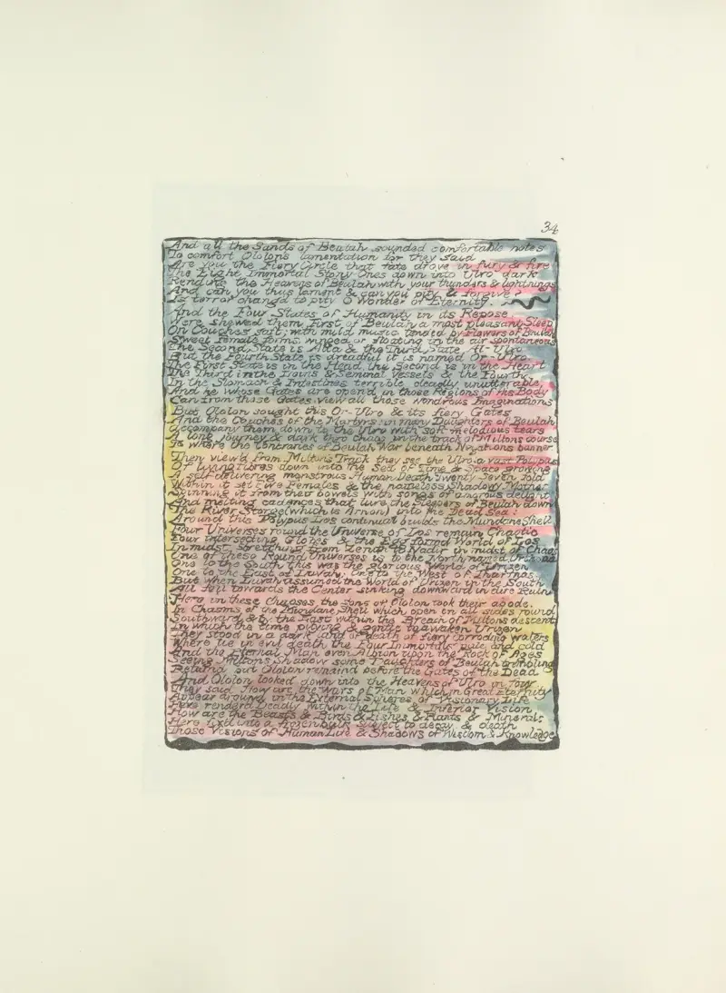 Milton, ett poem i två böcker, pl. 34 av William Blake