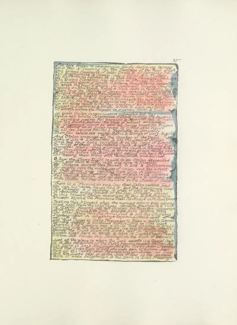 Milton, en dikt i 2 böcker, pl. 35 av William Blake