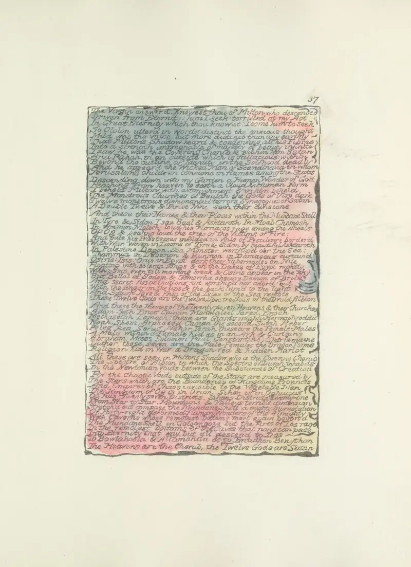 Milton, en dikt i två böcker, plansch 37 av William Blake