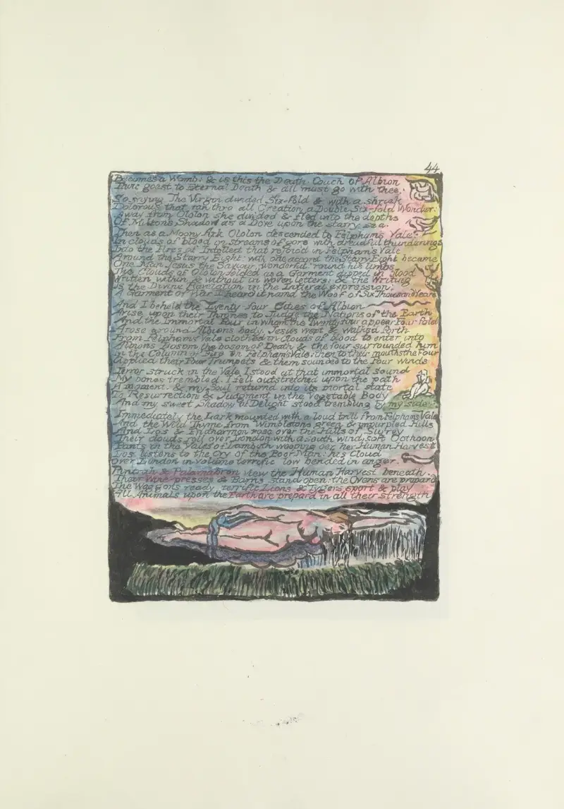 Milton, en dikt i 2 böcker, pl. 44 av William Blake
