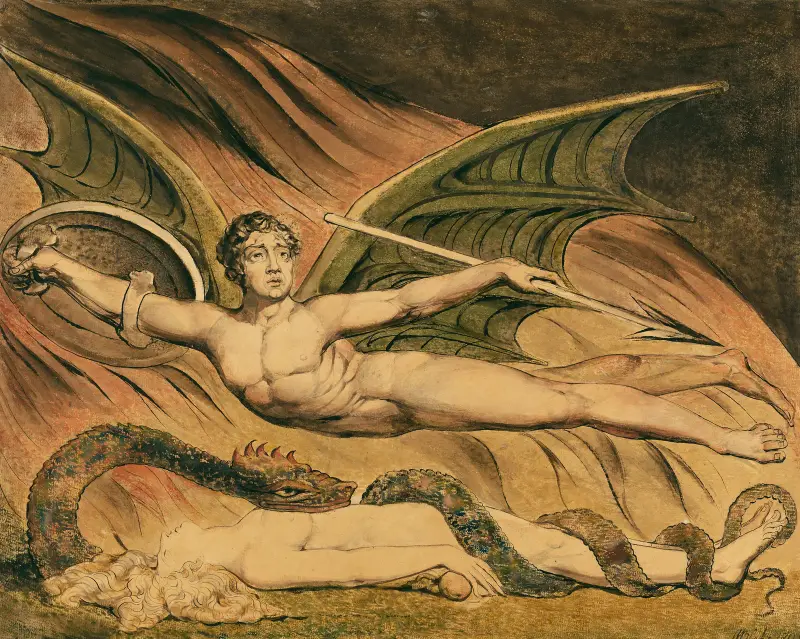Szatan triumfujący nad Ewą, William Blake