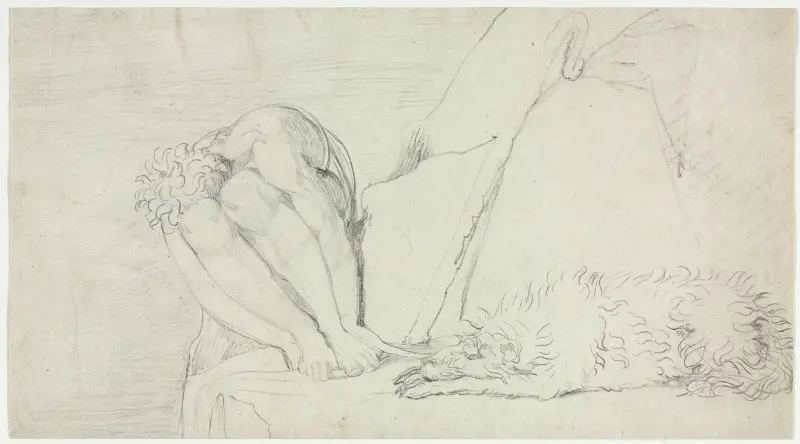 Skizze zu 'Der Gedanke an den Tod allein zerstört die Furcht' von William Blake