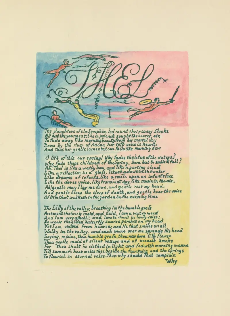 Das Buch Thel, Tafel 2 von William Blake