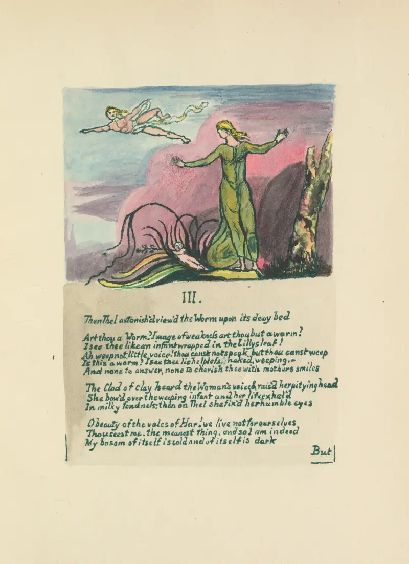 Thel-boken, plansch 5 av William Blake