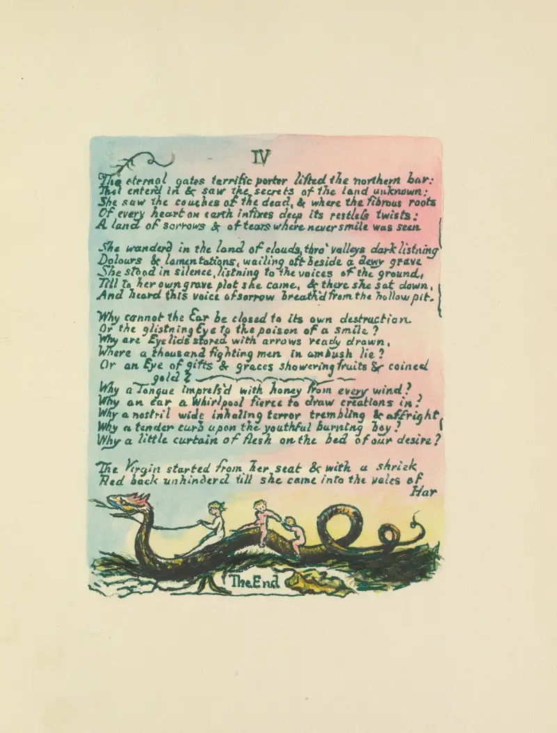 Thel-boken, plansch 7 av William Blake