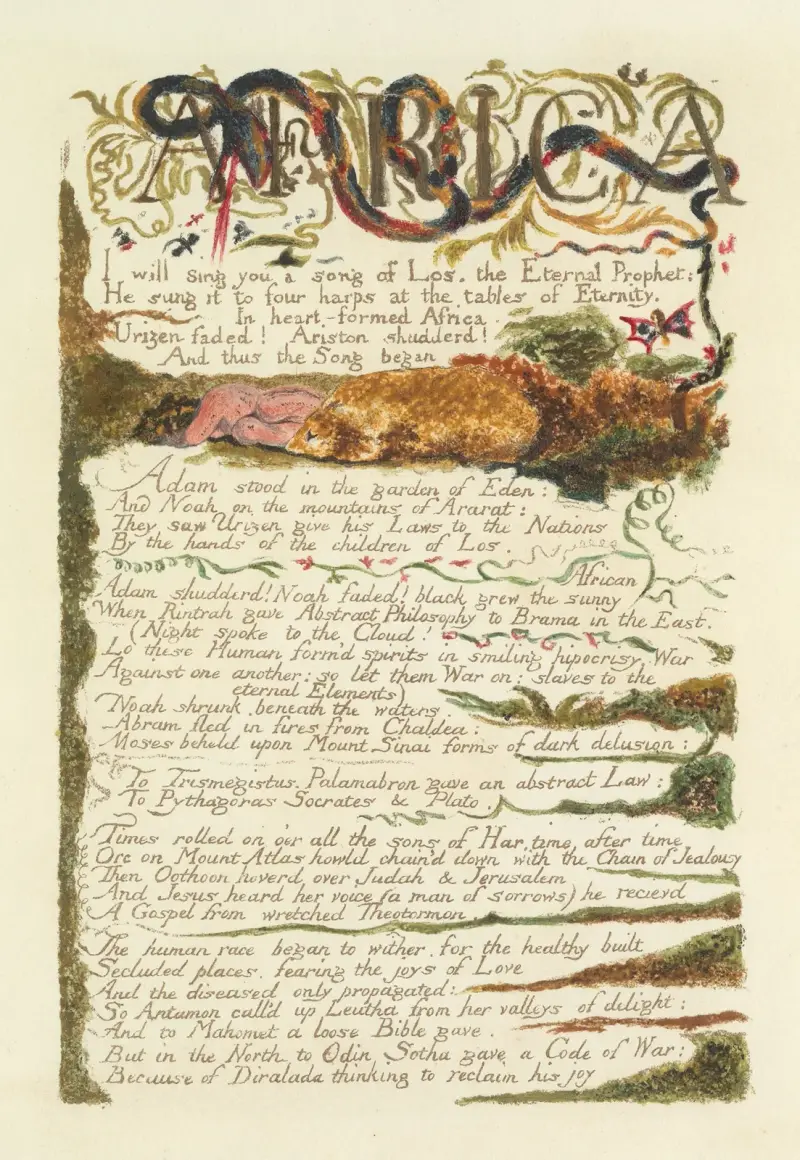 Los sång, Lambeth, plansch 3 av William Blake