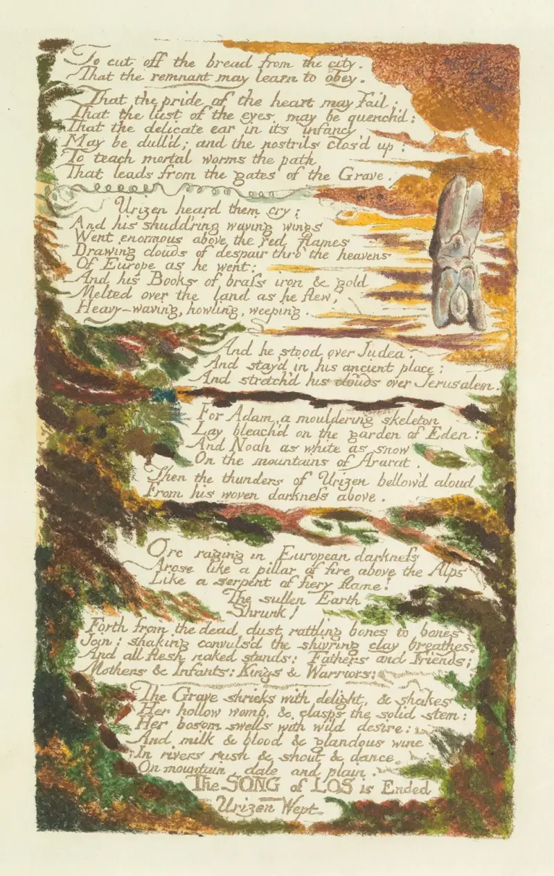 Los sång, Lambeth, plansch 7 av William Blake