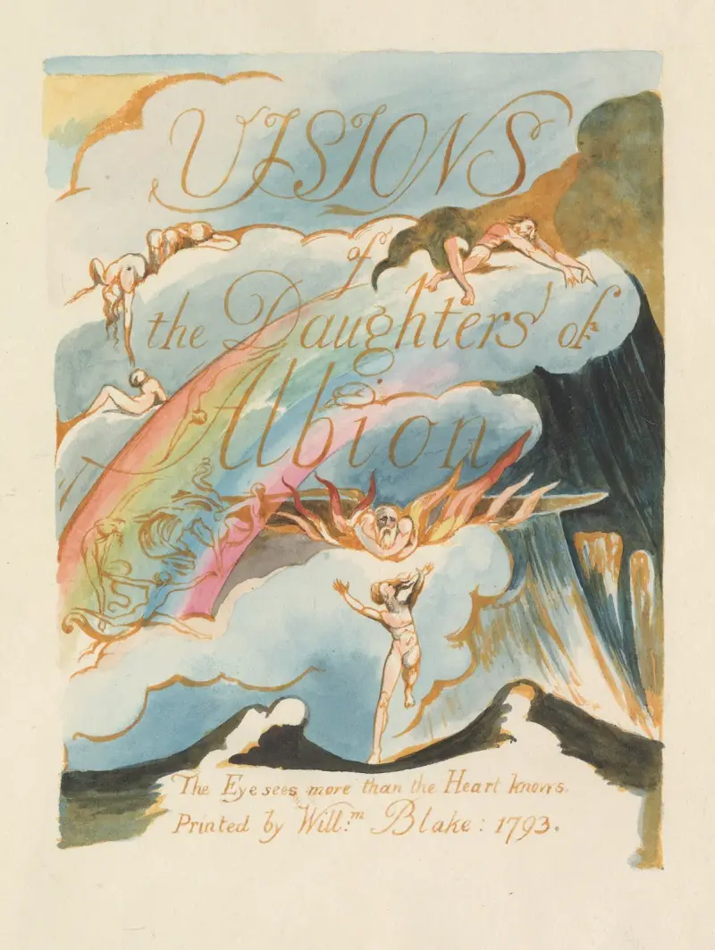 Albions döttrars visioner, plansch 1 av William Blake