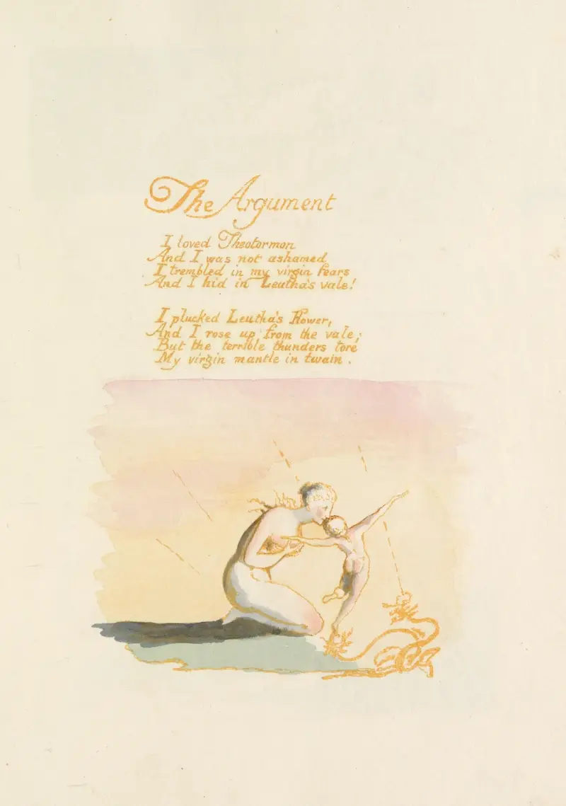 Albions döttrars visioner, plansch 2 av William Blake