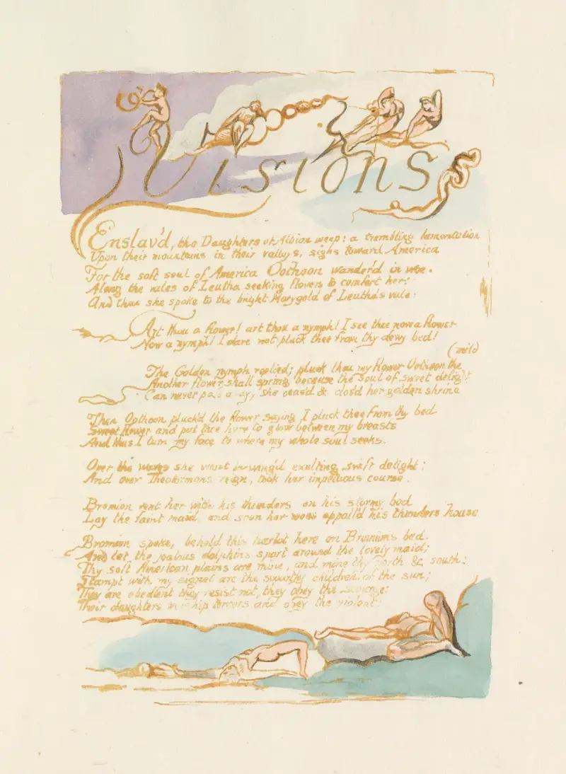 Albions döttrars visioner, plansch 3 av William Blake