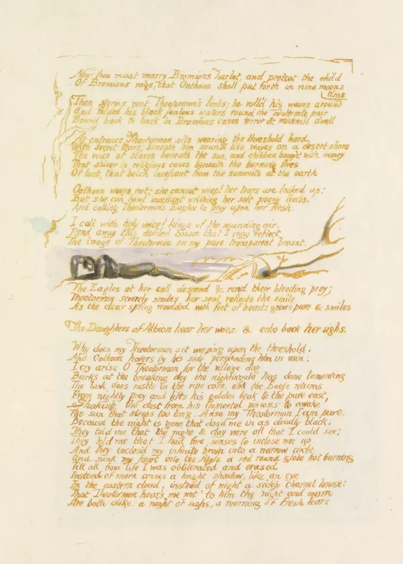 Visionen der Töchter von Albion, Tafel 4 von William Blake