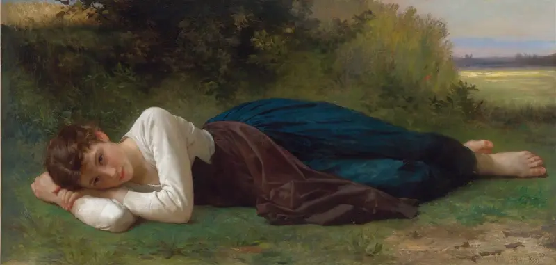Odpočinek (Ležící dívka), William Bouguereau