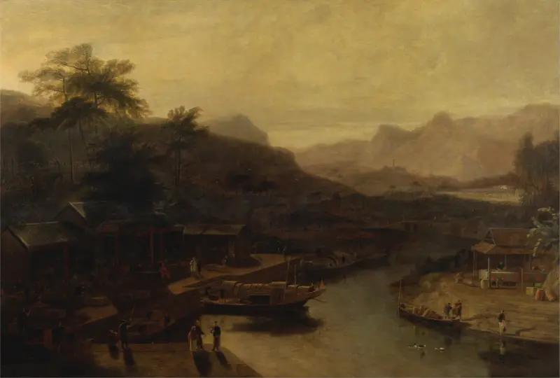 En vy i Kina – teodling av William Daniell