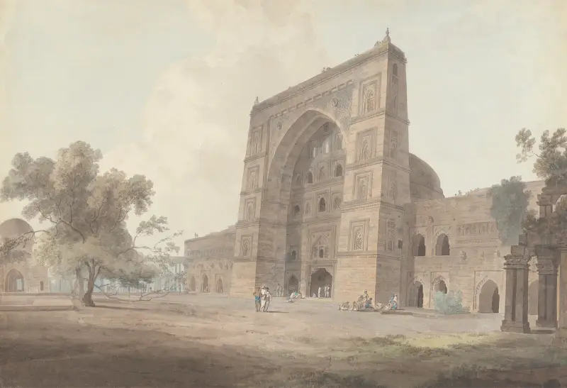 Huvudingången till Jami-moskén, Jaunpur av William Daniell