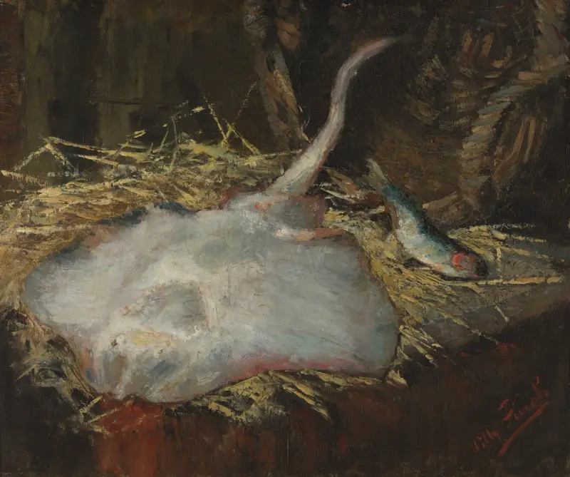 Stilleven met rog en haring av Alfred William Finch