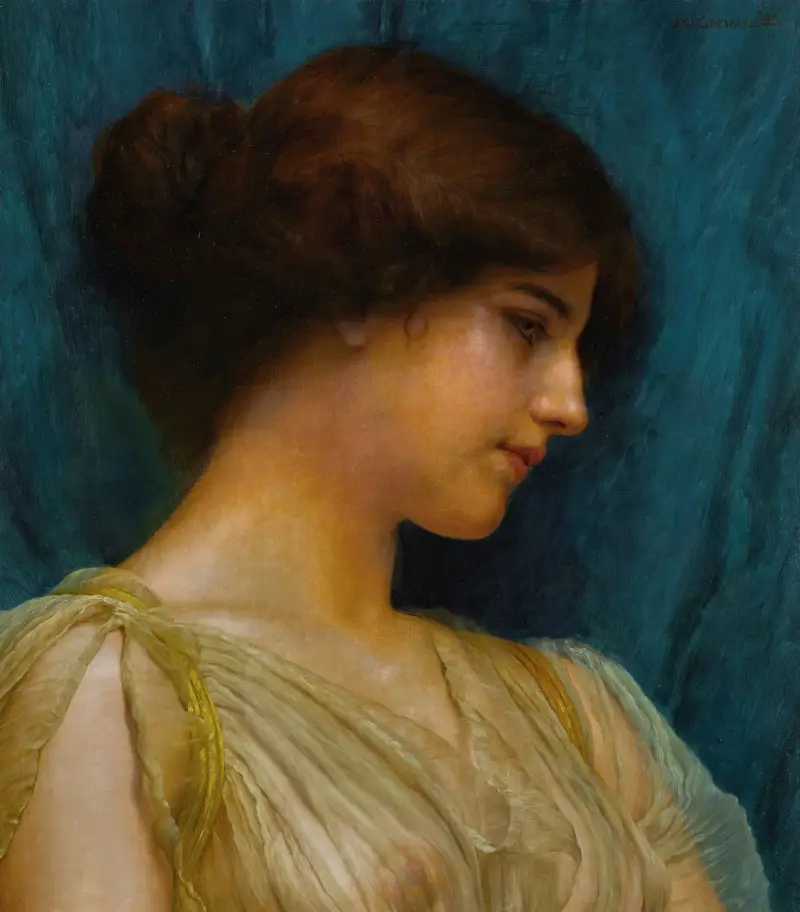 Studie eines Mädchenkopfes von John William Godward