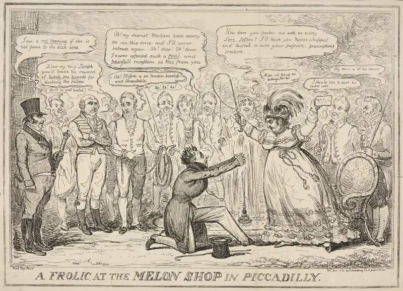Ein Streich im Melonenladen in Piccadilly von William Heath