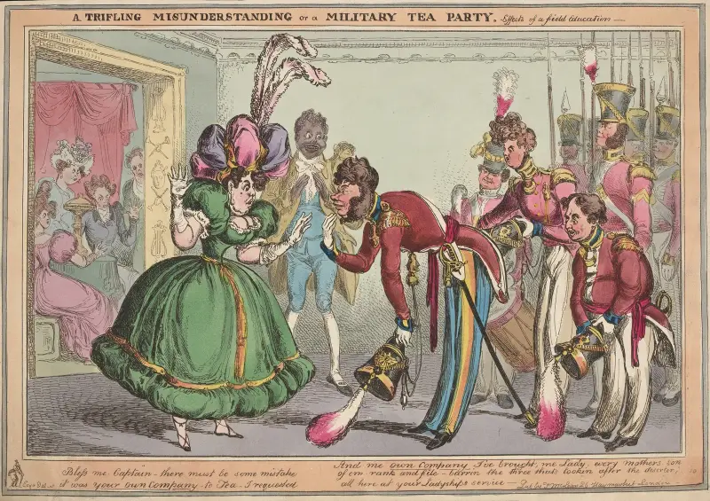A trifling misunderstanding or a military tea party. Effects of a field education. av William Heath