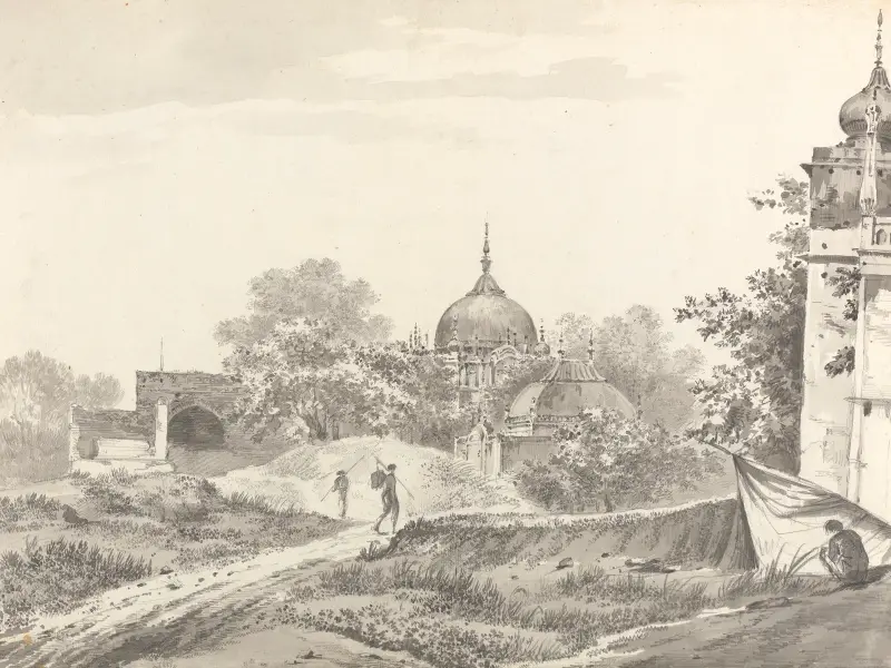 Originalteckningar för Choix de Vues de L'Inde med flera, plansch 13 av William Hodges