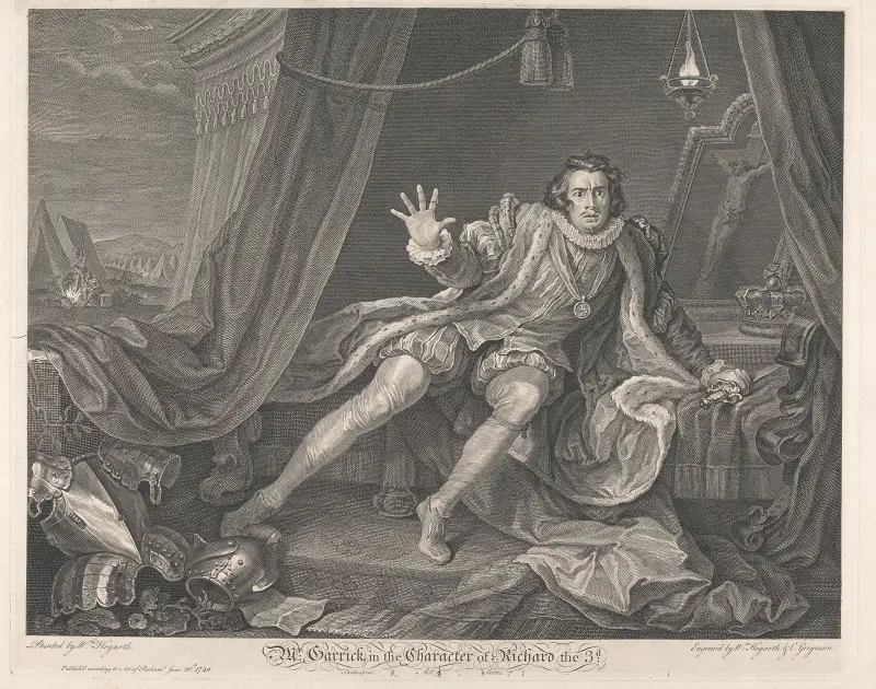 Mr. Garrick i rollen som Richard III av William Hogarth