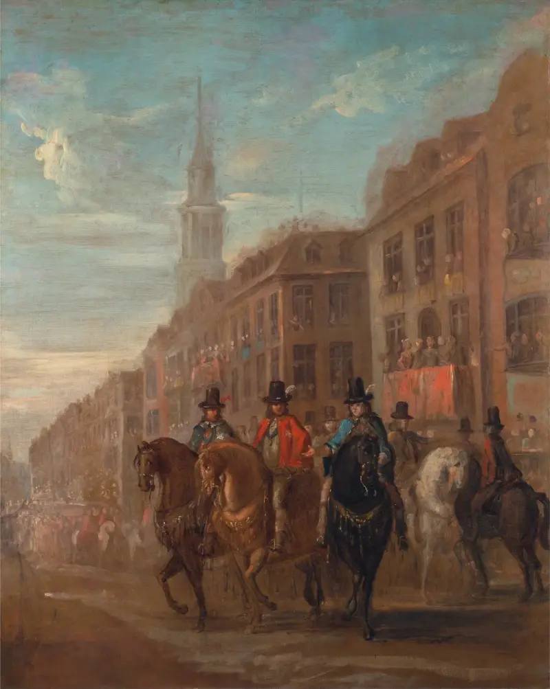 Restaurationsprozession Karls II. in Cheapside von William Hogarth