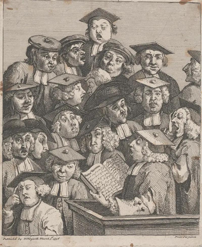 Scholars at a Lecture (A Chorus of Singers) av William Hogarth