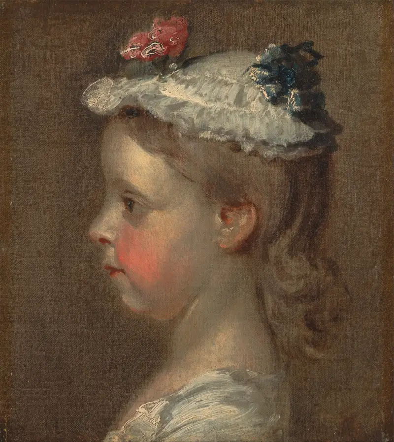 Studie av en flickas huvud av William Hogarth