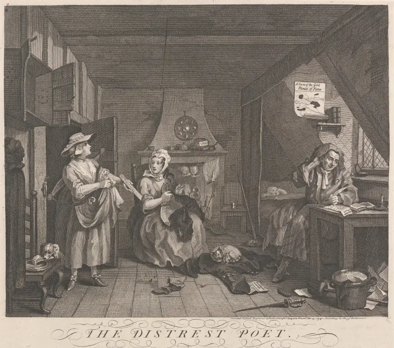 The Distressed Poet av William Hogarth