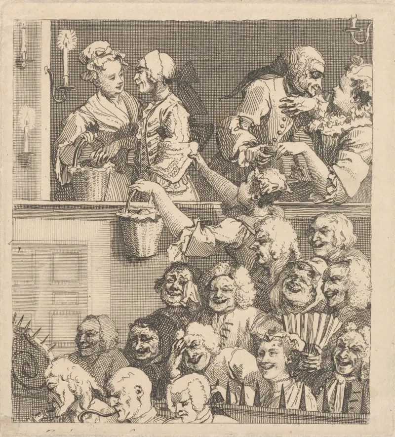 Das lachende Publikum von William Hogarth