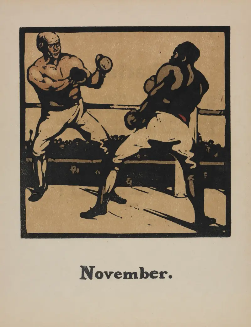 En almanacka över tolv sporter: boxning av William Nicholson