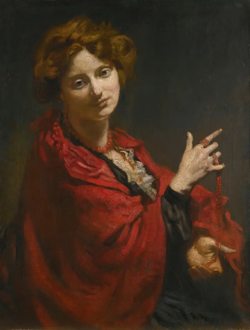 Anita Bartle, den röda sjalen av William Orpen