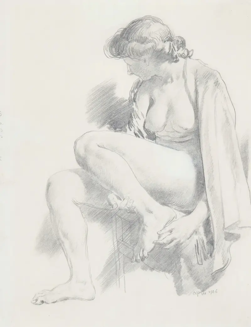 Sedící akt, William Orpen