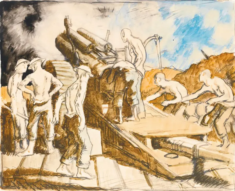 Haubica w akcji, William Orpen