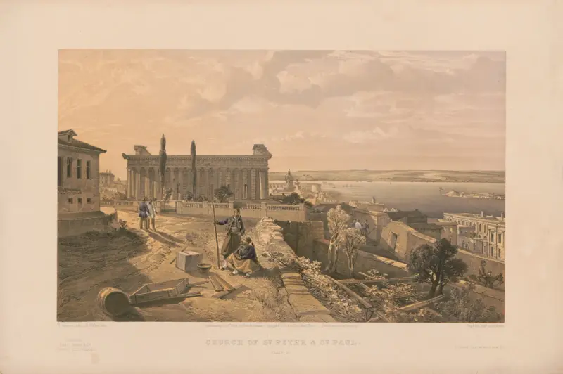 Kyrkan St. Peter och St. Paul, 1856 av William Simpson