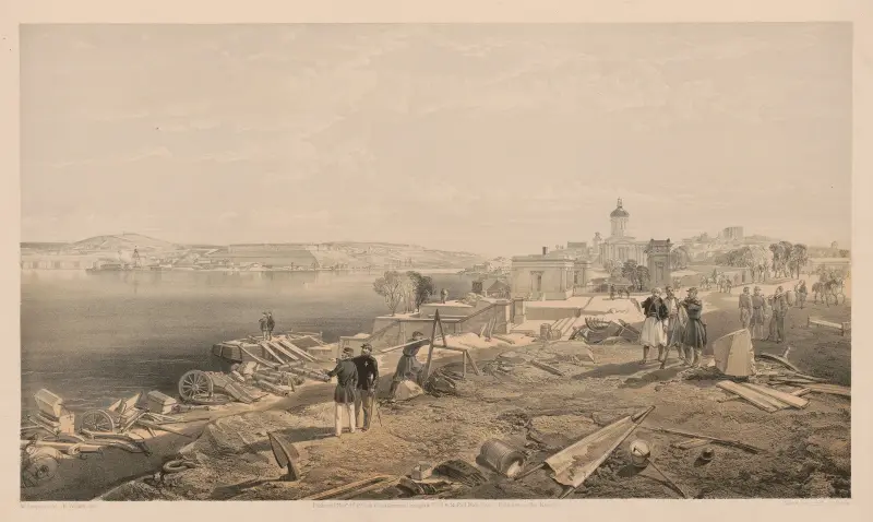 Sevastopol från baksidan av Fort Nicholas, mot söder, 1855 av William Simpson