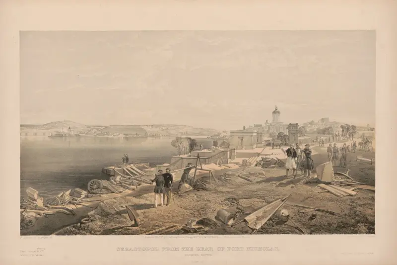 Sevastopol från baksidan av Fort Nicholas, mot söder, 1856 av William Simpson