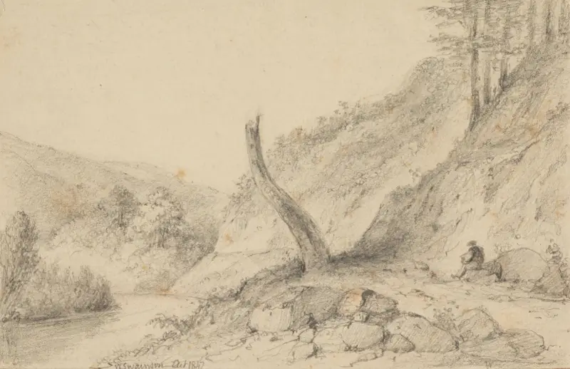 Entrance to second Hutt Gorge, Upper Hutt av William Swainson