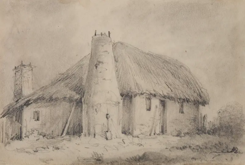 Stuga nära Paraparaumu av William Swainson