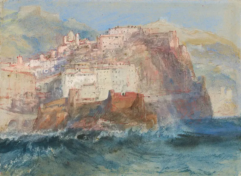 Genua, från havet, med utsikt upp mot kyrkan Santa Maria Assunta i Carignano av Joseph Mallord William Turner