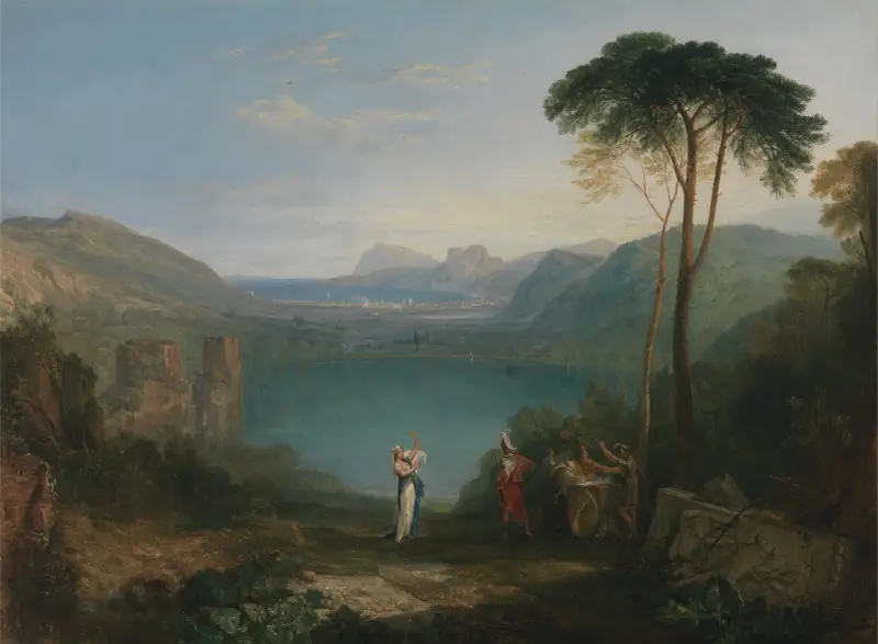 Avernersjön: Aeneas och den cumeiska sibyllan av Joseph Mallord William Turner